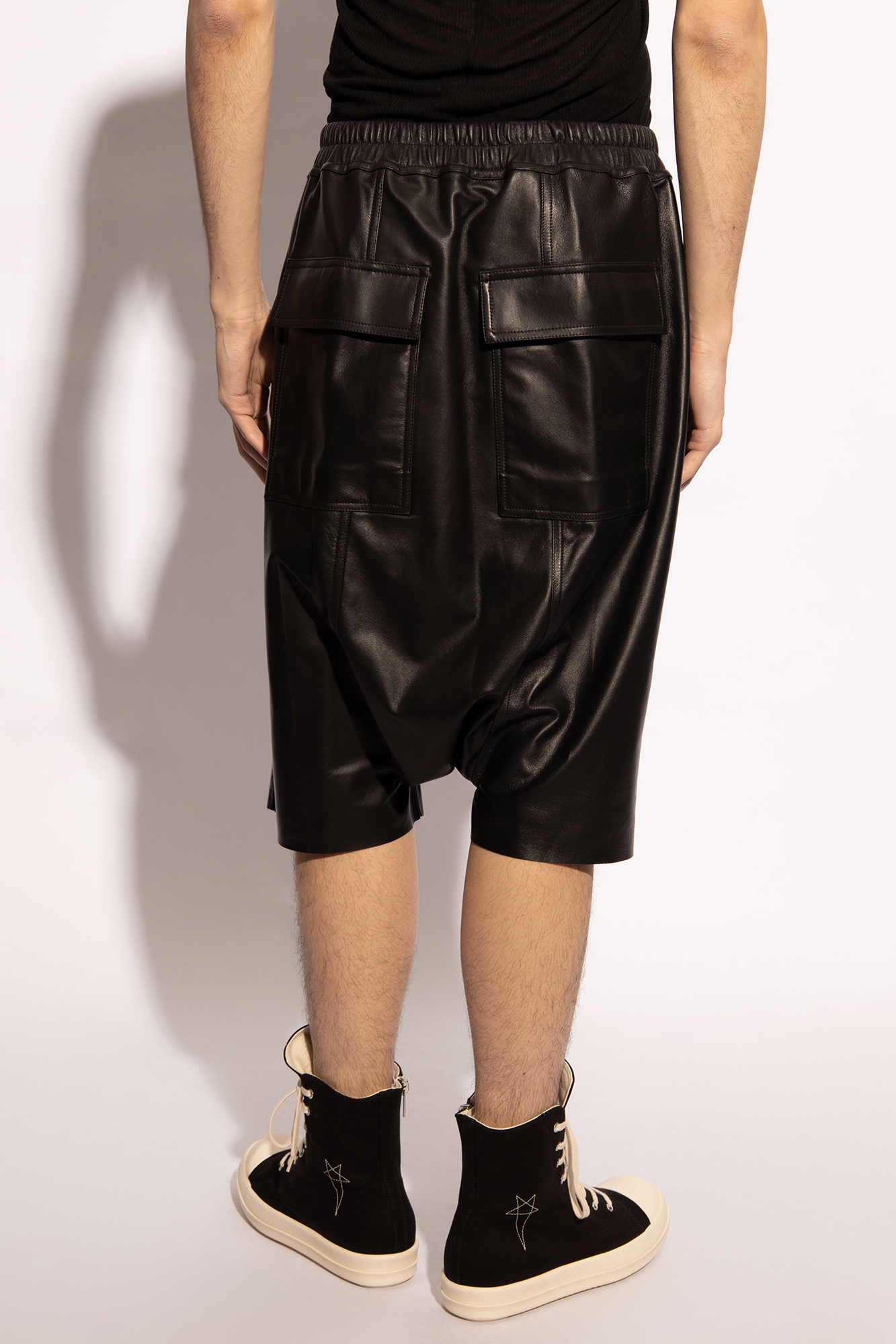 【関税＆送料込み】Rick Owens Leather Shorts With Drawstrin RICK OWENS leather shorts for men - Woman | Residenza 725
